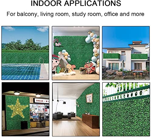 Artificial Boxwood Hedges Panels,Outdoor Topiary Hedge Plant,UV Protected Faux Grass Wall Greenery Mats 4