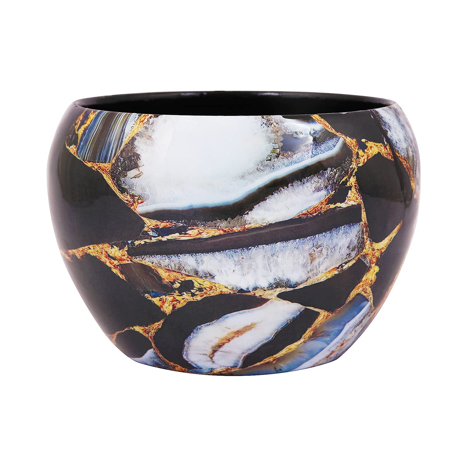 Black 2 Marble Metal Pot