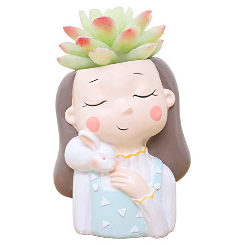 Handcrafted 2 Combo Pack of 4 Resin Girl Succulent Planter Pot Mini Planter Home Decor