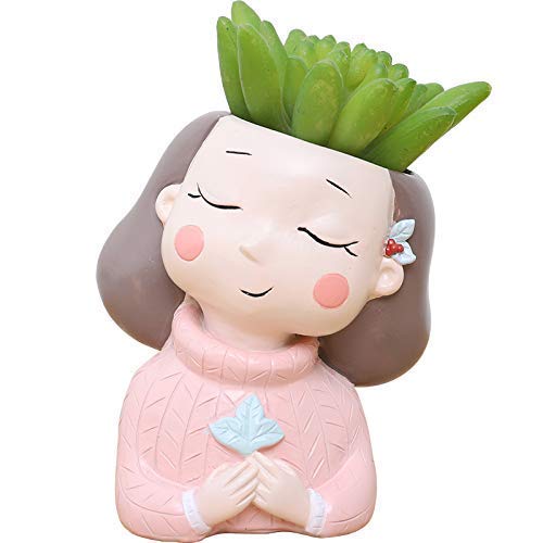 Handcrafted 3 Combo Pack of 4 Resin Girl Succulent Planter Pot Mini Planter Home Decor