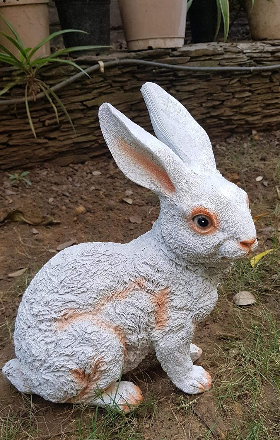 Resin Sitting Bunny Rabbit 3 (Animal Figurines Statue, Home & Garden Decoration,Outdoor Decor)