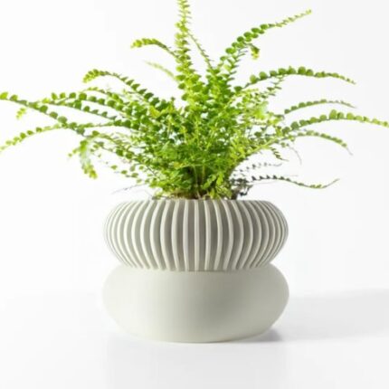 3D The Starlet Planter Pot 3D Printed Eco-Friendly Plant Pot with Drainage Tray and Stand, Star-Inspired