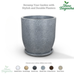 Lightweight fiber pot indoor outdoor use