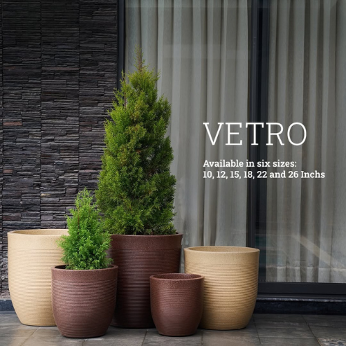 Lightweight fiber pot indoor outdoor use